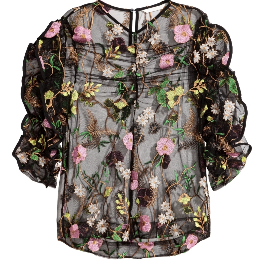H&M - Size 8 - see through floral blouse